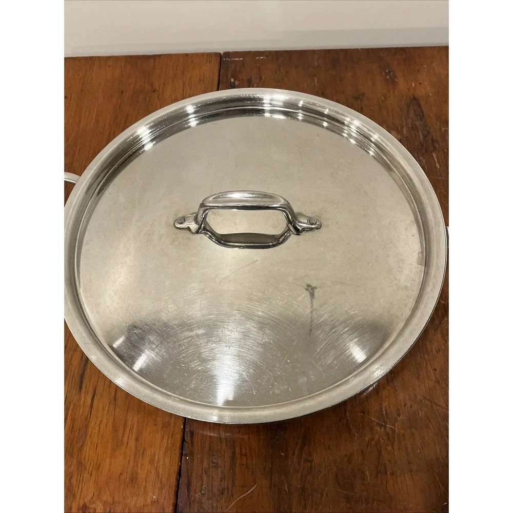 ALL CLAD STAINLESS STEEL SAUTE FRYING PAN AND LID 11